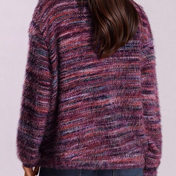 Womens Cardigan Sweaters 2025 Fall Striped Long Sleeve V Neck Button Down Knit F - Picture 4 of 4